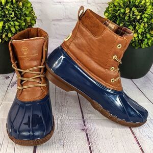 Adrienne Vittadini® Girls Navy Peral Duck Boots